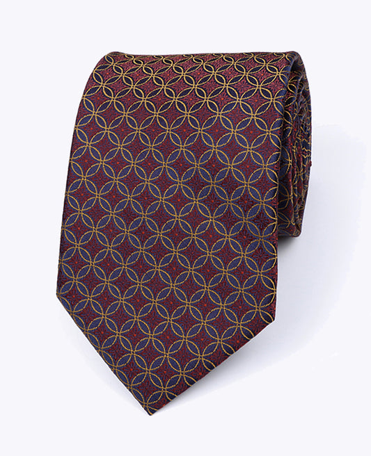 Cravate Rouge n°3 à Motifs Homme en Polyester «Edmond»