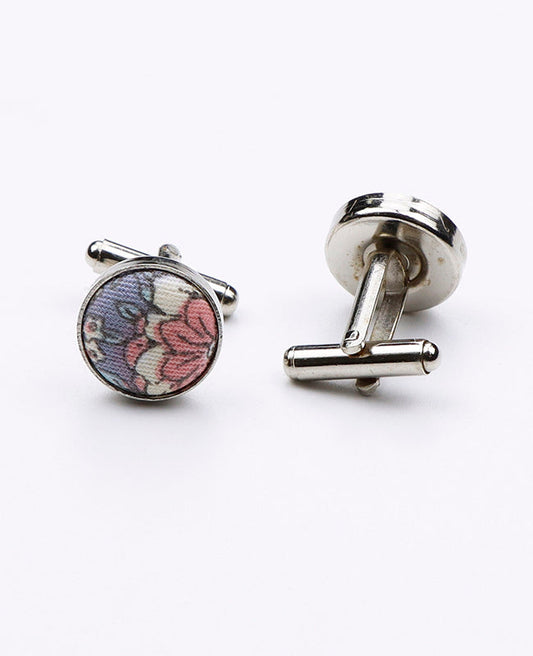 Boutons de Manchette Liberty Gris n°2 en Coton | Gaspard - Unipap's