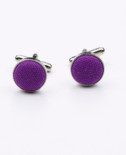 Boutons de Manchette Violet n°2 en Lin | Basile - Unipap's