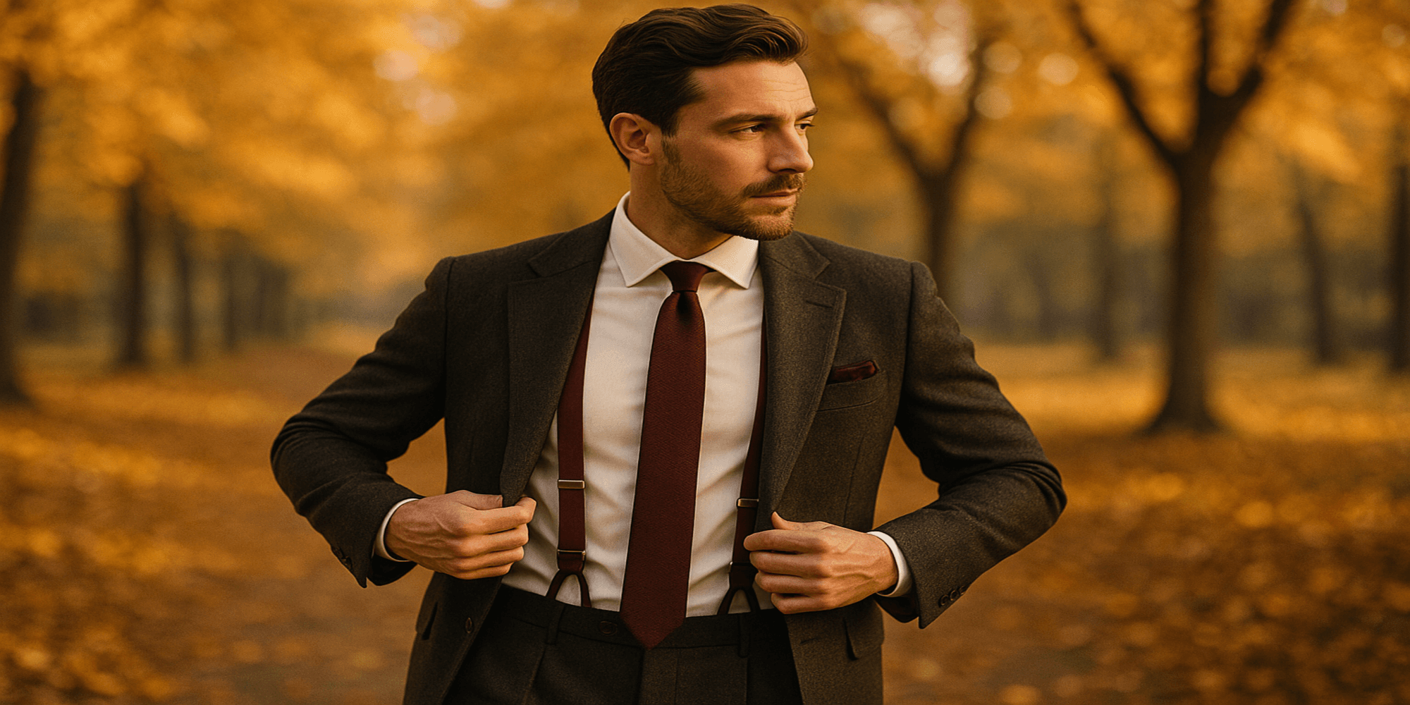 Pourquoi choisir des bretelles pour sublimer un costume élégant en automne ? Obraz