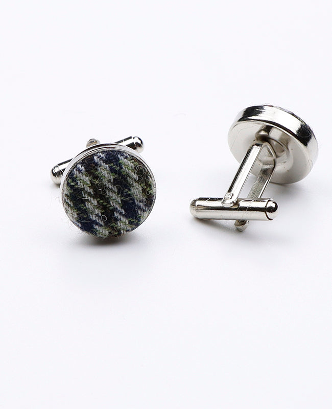 Boutons de Manchette Tartan Gris n°9 en Laine | Nobert - Unipap's