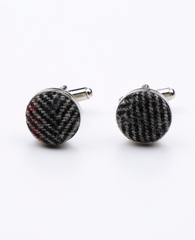 Spinki do mankietów Tartan Szary nr 2 z Wełny | Norbert - Unipap's