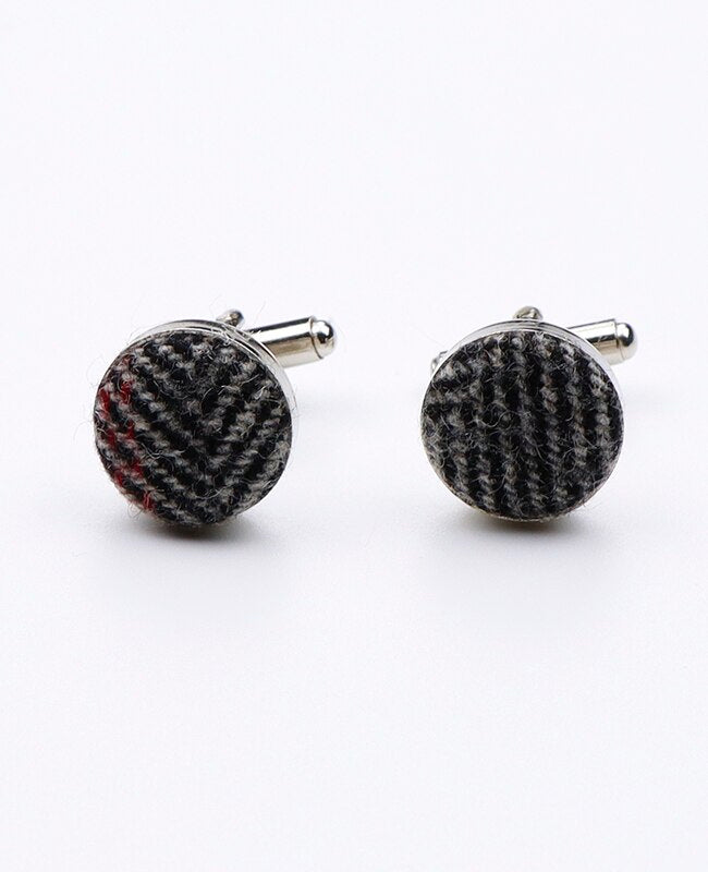 Spinki do mankietów Tartan Szary nr 4 w Wełna | Norbert - Unipap's