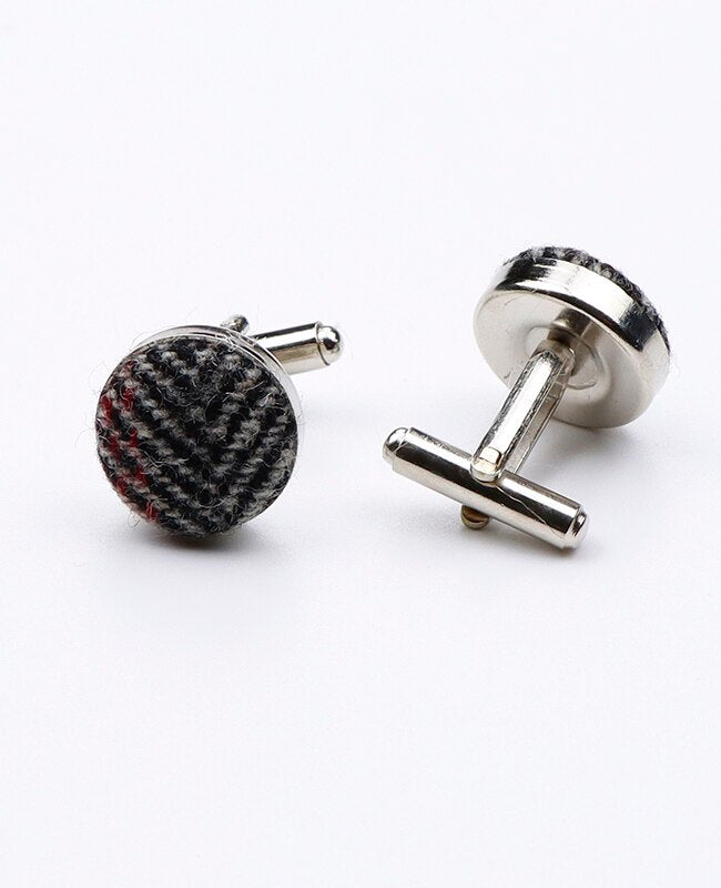 Spinki do mankietów Tartan Szary nr 4 w Wełna | Norbert - Unipap's