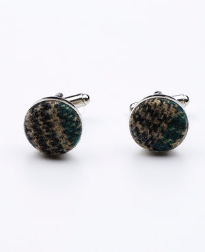 Boutons de Manchette Tartan Gris n°5 en Laine | Norbert - Unipap's