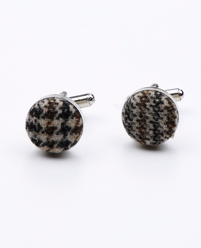 Spinki do mankietów Tartan Szary nr 6 z Wełna | Norbert - Unipap's