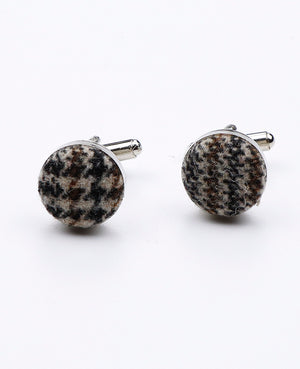 Spinki do mankietów Tartan Szary nr 6 z Wełna | Norbert - Unipap's