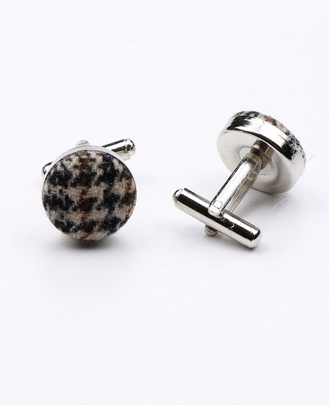 Spinki do mankietów Tartan Szary nr 6 z Wełna | Norbert - Unipap's