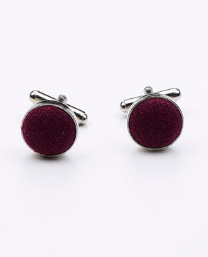 Boutons de Manchette Rouge n°1 en Lin | Basile - Unipap's