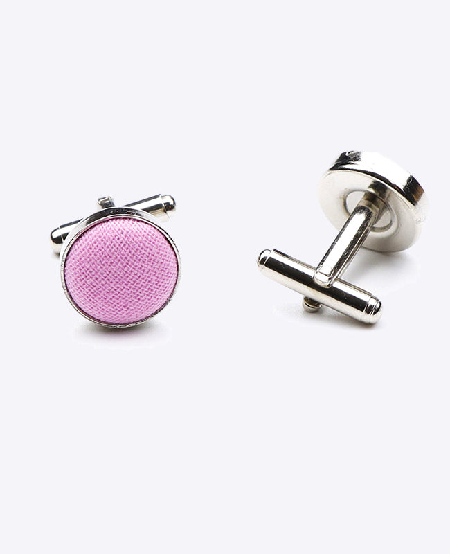 Boutons de Manchette Rose n°4 en Coton «Edgard»