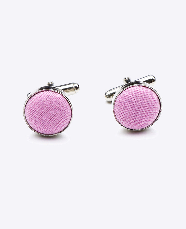 Boutons de Manchette Rose n°4 en Coton «Edgard»