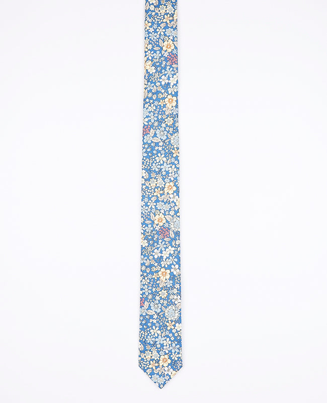 Krawat Liberty Niebieski nr 2 Mężczyzna w Bawełnie „Gaspard"