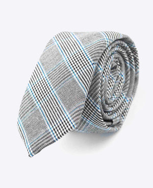 Krawat Tartan Szary nr 1 Mężczyzna z Bawełny | Marcel - Unipap's