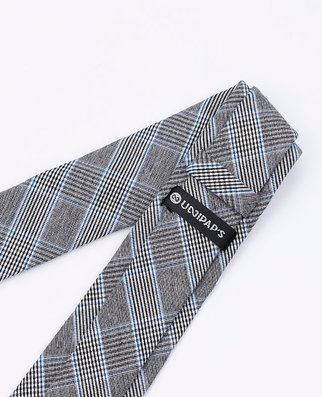Krawat Tartan Szary nr 1 Mężczyzna z Bawełny | Marcel - Unipap's