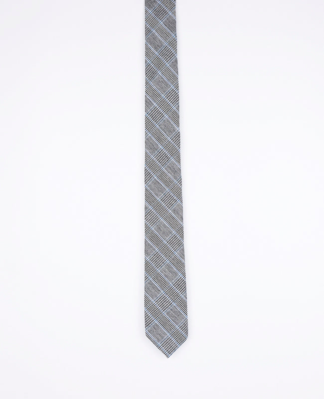 Krawat Tartan Szary nr 1 Mężczyzna z Bawełny | Marcel - Unipap's