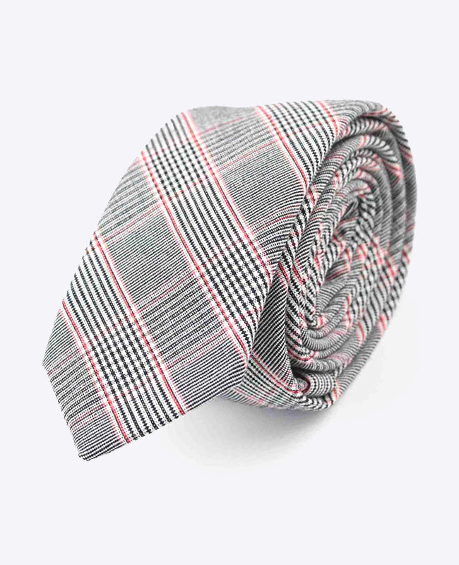 Krawat Tartan Szary nr 2 Mężczyzna z Bawełny | Marcel - Unipap's