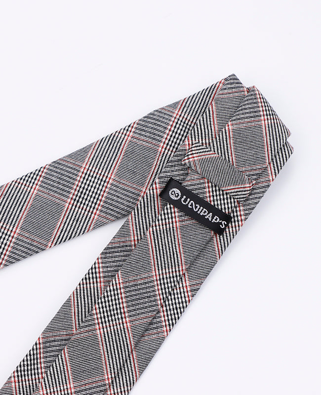 Krawat Tartan Szary nr 2 Mężczyzna z Bawełny | Marcel - Unipap's