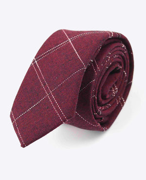 Krawat Tartan Czerwony Mężczyzna w Bawełnie | Marcel - Unipap's