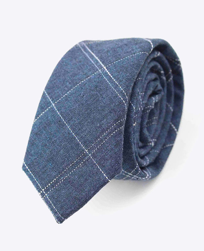 Krawat Tartan Niebieski Mężczyzna z Bawełny | Marcel - Unipap's