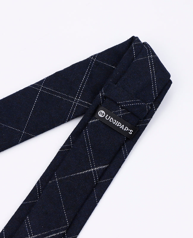 Krawat Tartan Czarny nr 1 Mężczyzna z Bawełny | Marcel - Unipap's