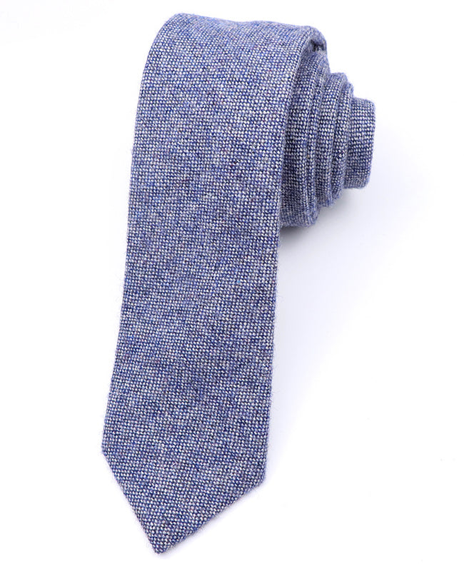 Cravate Tartan Bleu n°2 Homme en Laine «Norbert»