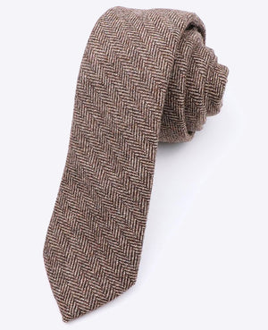 Krawat Tartan Szary nr 12 Mężczyzna z Wełna „Norbert