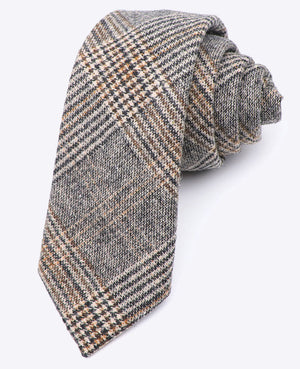 Krawat Tartan Szary nr 6 Mężczyzna z Wełna | Norbert - Unipap's