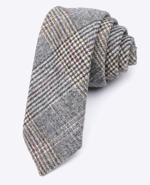 Krawat Tartan Szary nr 7 Mężczyzna z Wełna | Norbert - Unipap's