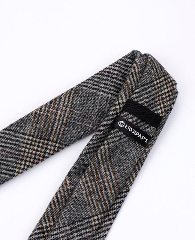 Krawat Tartan Szary nr 7 Mężczyzna w Wełna | Norbert - Unipap's