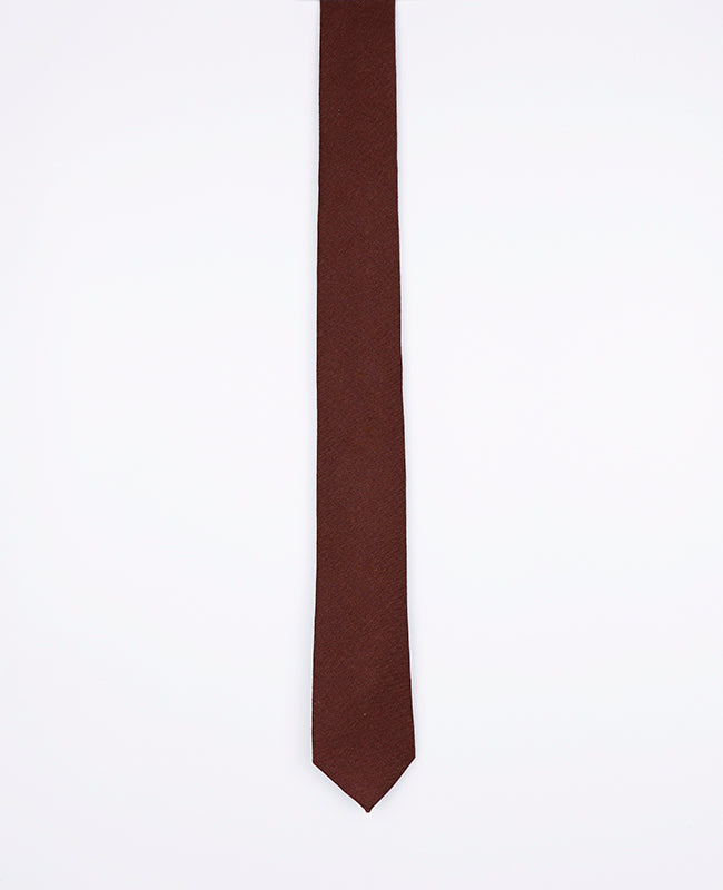 Cravate Marron n°2 Homme en Lin | Basile - Unipap's