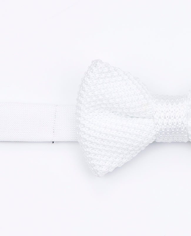 Noeud Papillon Blanc Enfant en Tricot «Léon»