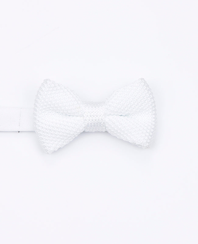 Noeud Papillon Blanc Enfant en Tricot «Léon»