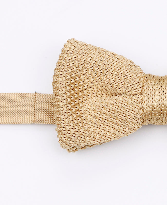 Noeuds Papillon Doré Père & Fils en Tricot «Léon»