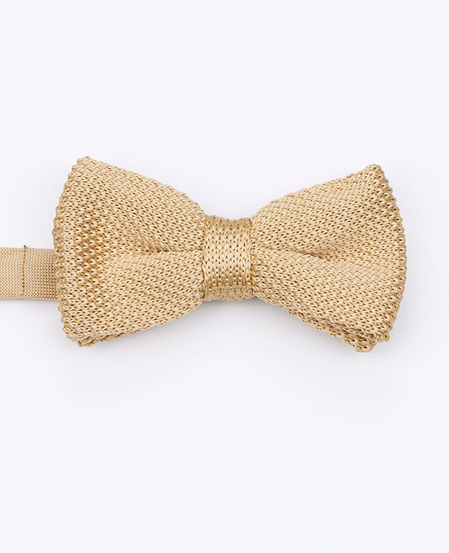 Noeuds Papillon Doré Père & Fils en Tricot «Léon»