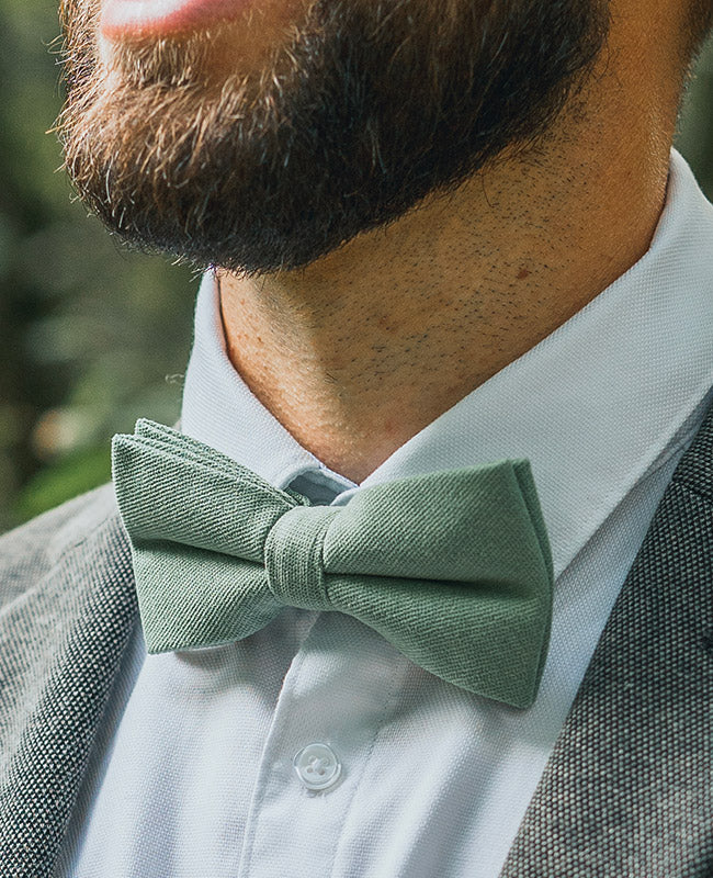 Noeud Papillon Vert n°2 Homme en Effet Velours «Simon»