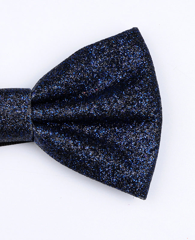 Muszki z niebieskimi cekinami nr 4 dla ojca i syna z poliestru «Olive»