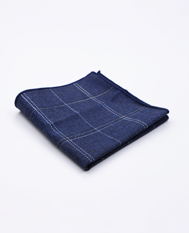 Poszetka Tartan Niebieski z Bawełny | Marcel - Unipap's
