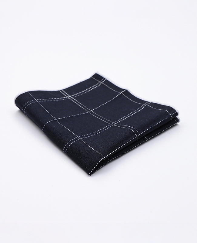 Poszetka Tartan Czarny nr 1 z Bawełny | Marcel - Unipap's