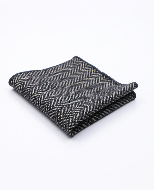 Poszetka Tartan Szary nr 1 z Wełny | Norbert - Unipap's