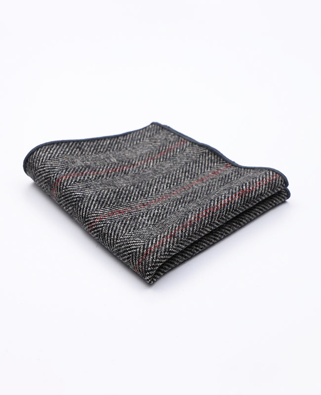 Poszetka Tartan Szary nr 4 z Wełna | Norbert - Unipap's