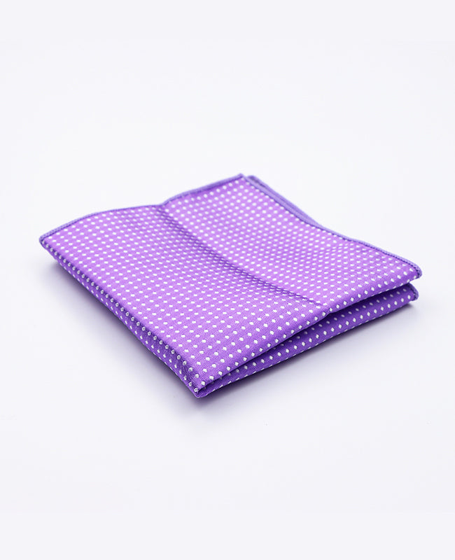 Pochette de Costume Violet n°1 à Pois en Polyester «Louis»