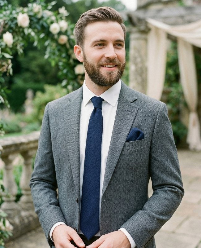 Cravate Bleu n°5 Homme en Lin «Basile»