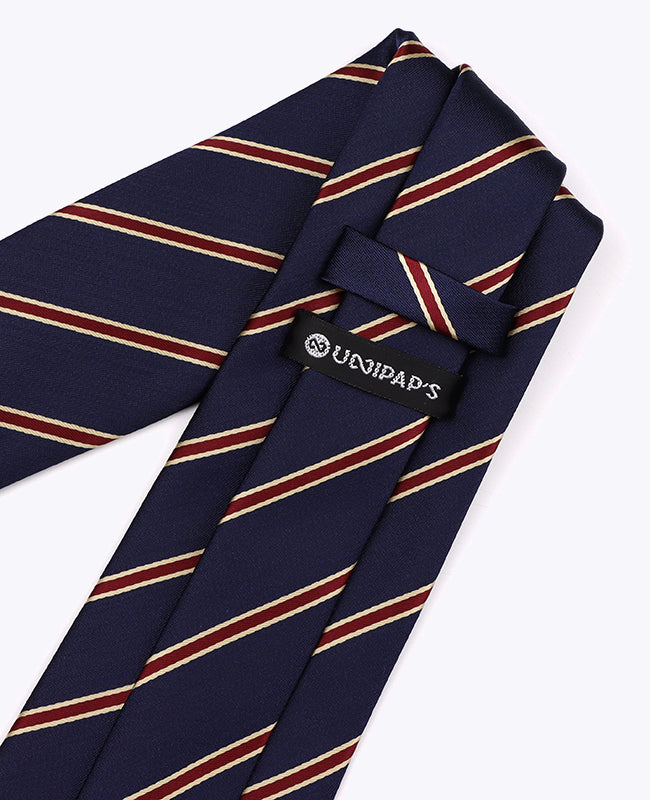 Krawat Niebieski W Paski Mężczyzna w Poliester „Edmond"