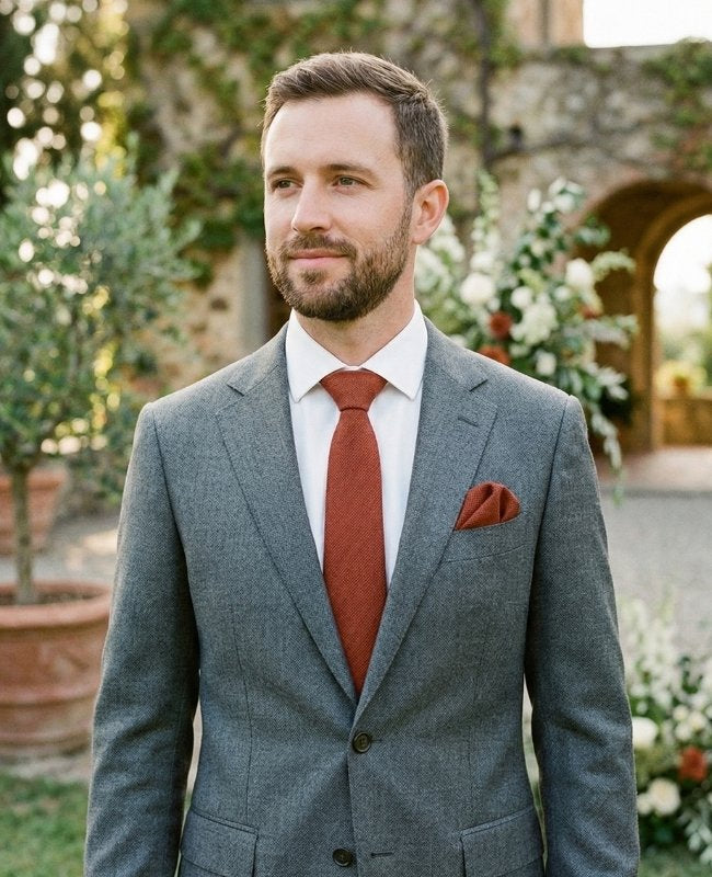 Cravate Terracotta Homme en Coton «Edgard»