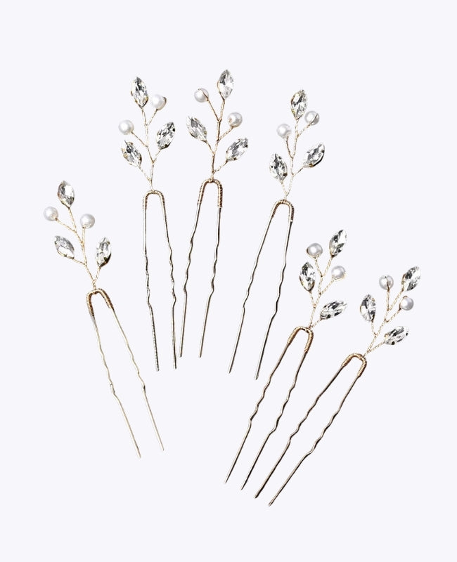 Épingle Fleuri Doré Femme «Camille»