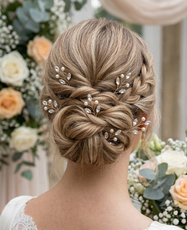 Épingle Fleuri Doré Femme «Camille»