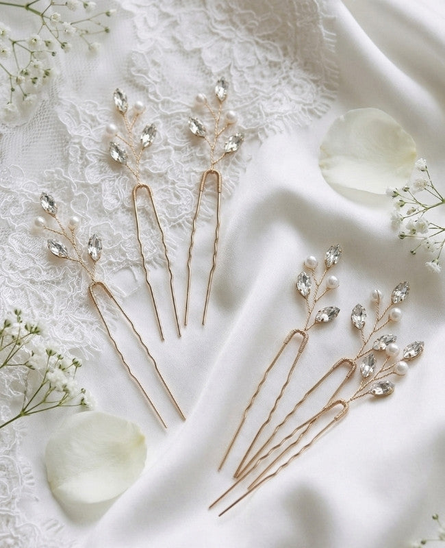 Épingle Fleuri Doré Femme «Camille»