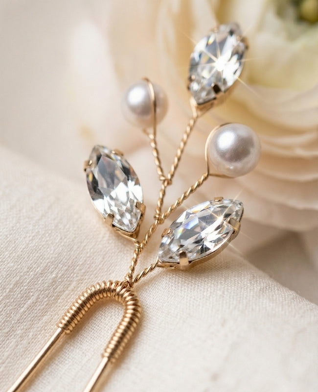 Épingle Fleuri Doré Femme «Camille»