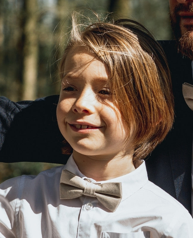 Noeud Papillon Beige Enfant en Coton «Edgard»