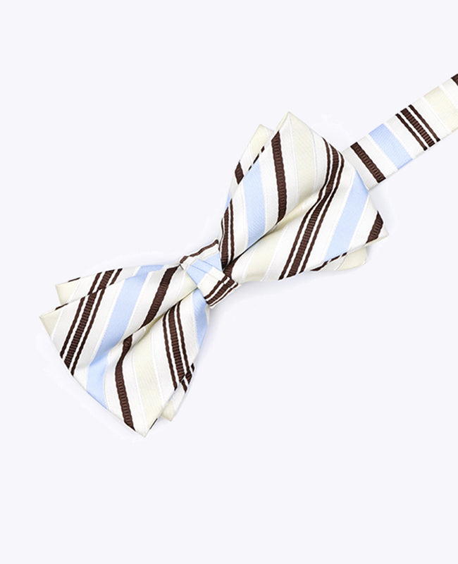 Biała mucha w paski męska z poliestru «Edmond»